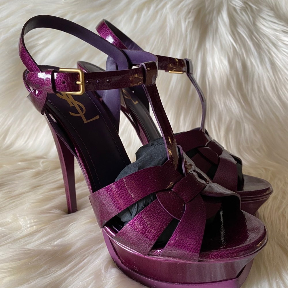 YSL TRIBUTE Platform Sandals. Size 37.5 - Picture 3 of 7